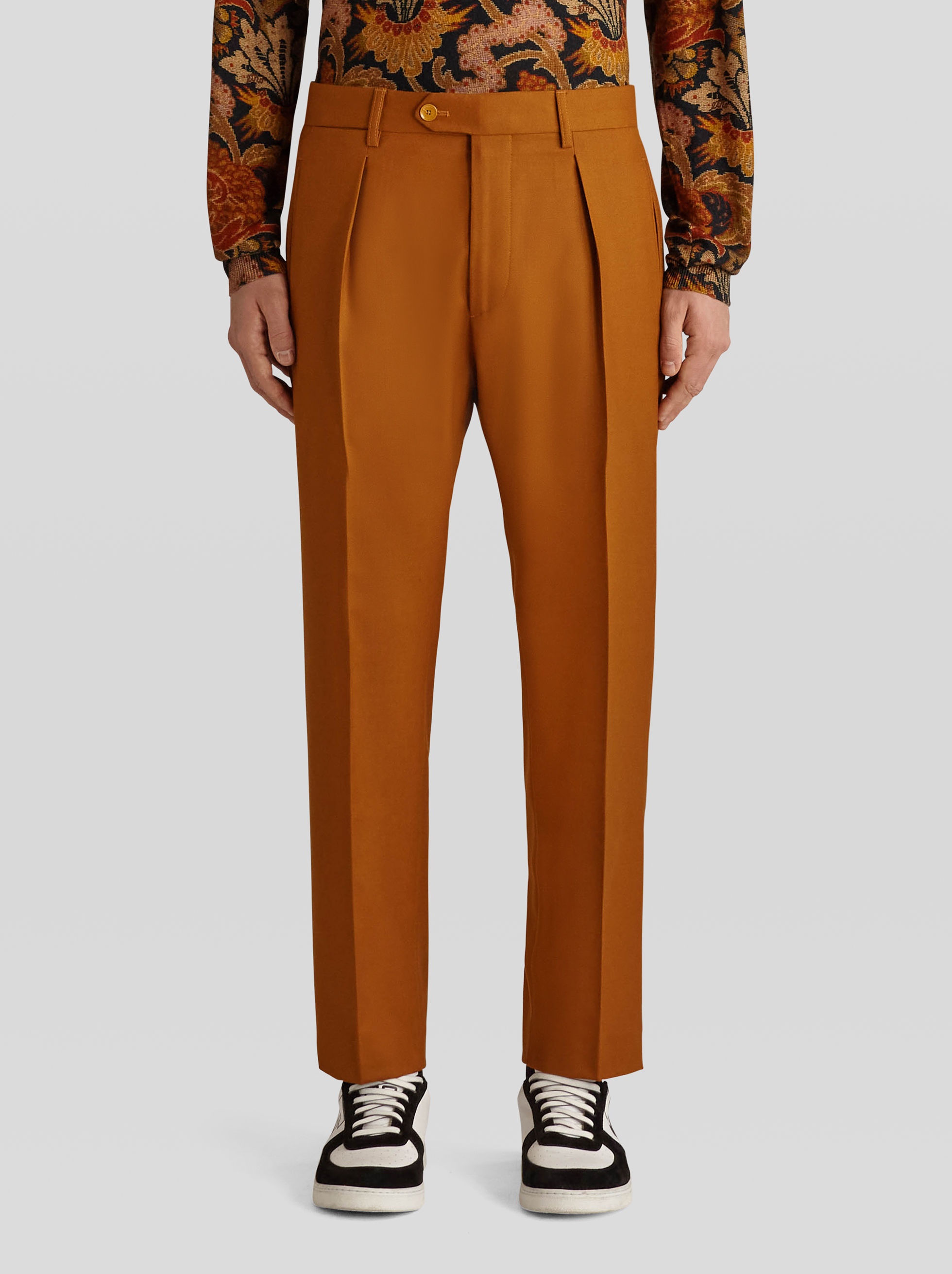 WOOL TROUSERS WITH ONE TUCK - 2