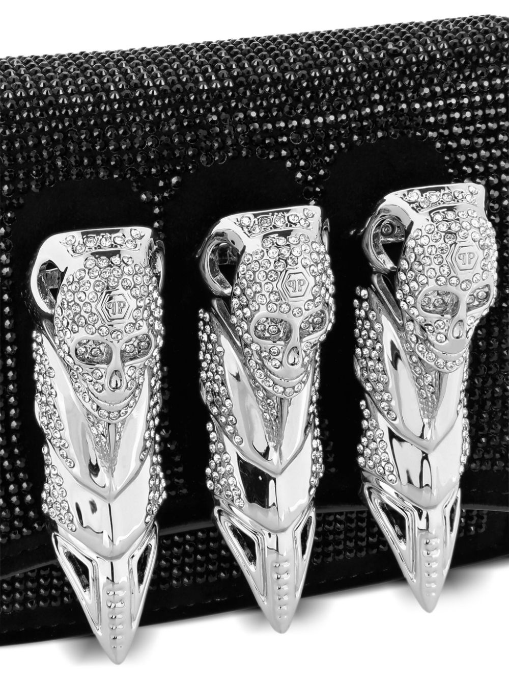 rhinestone-embellished clutch bag - 5