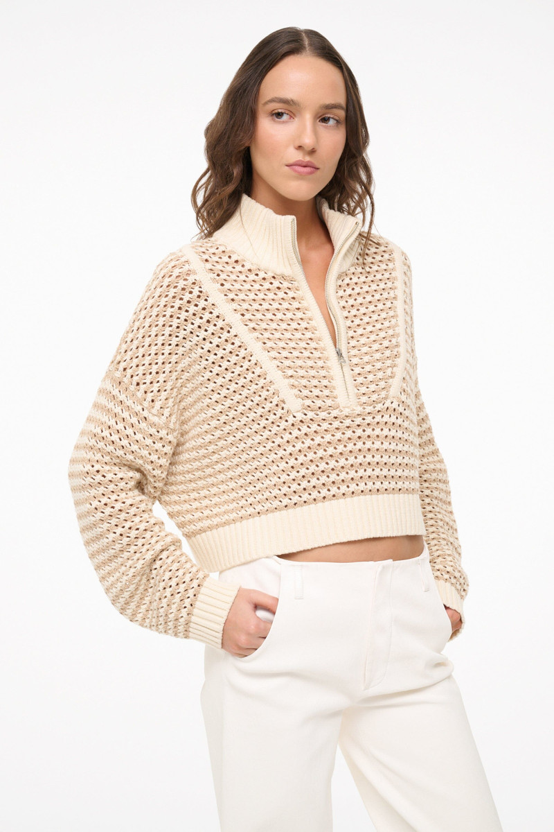 STAUD STAUD CROPPED HAMPTON SWEATER BREEZE CREME outlook