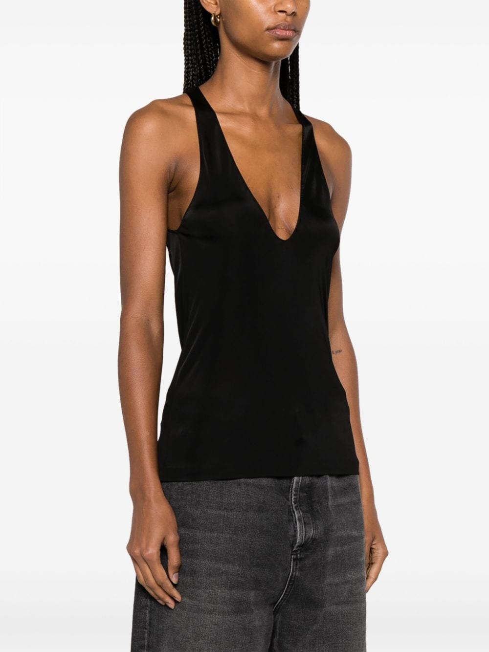 armholes silk-satin tank top - 3