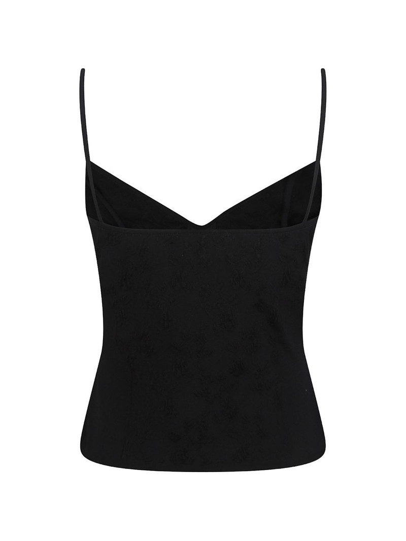 Alexander McQueen floral-jacquard lace-up top outlook