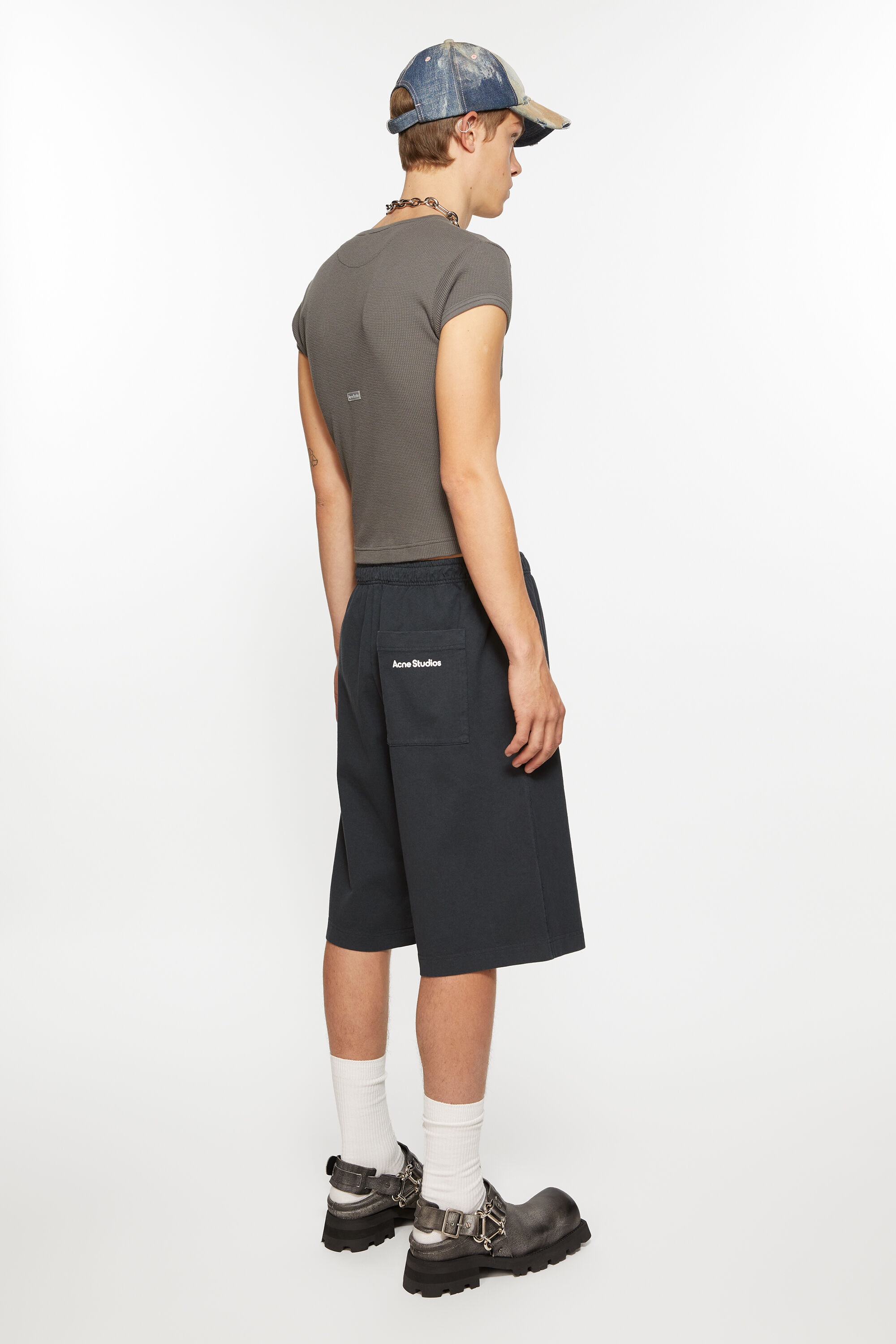 Jersey shorts logo stamp - Black - 3
