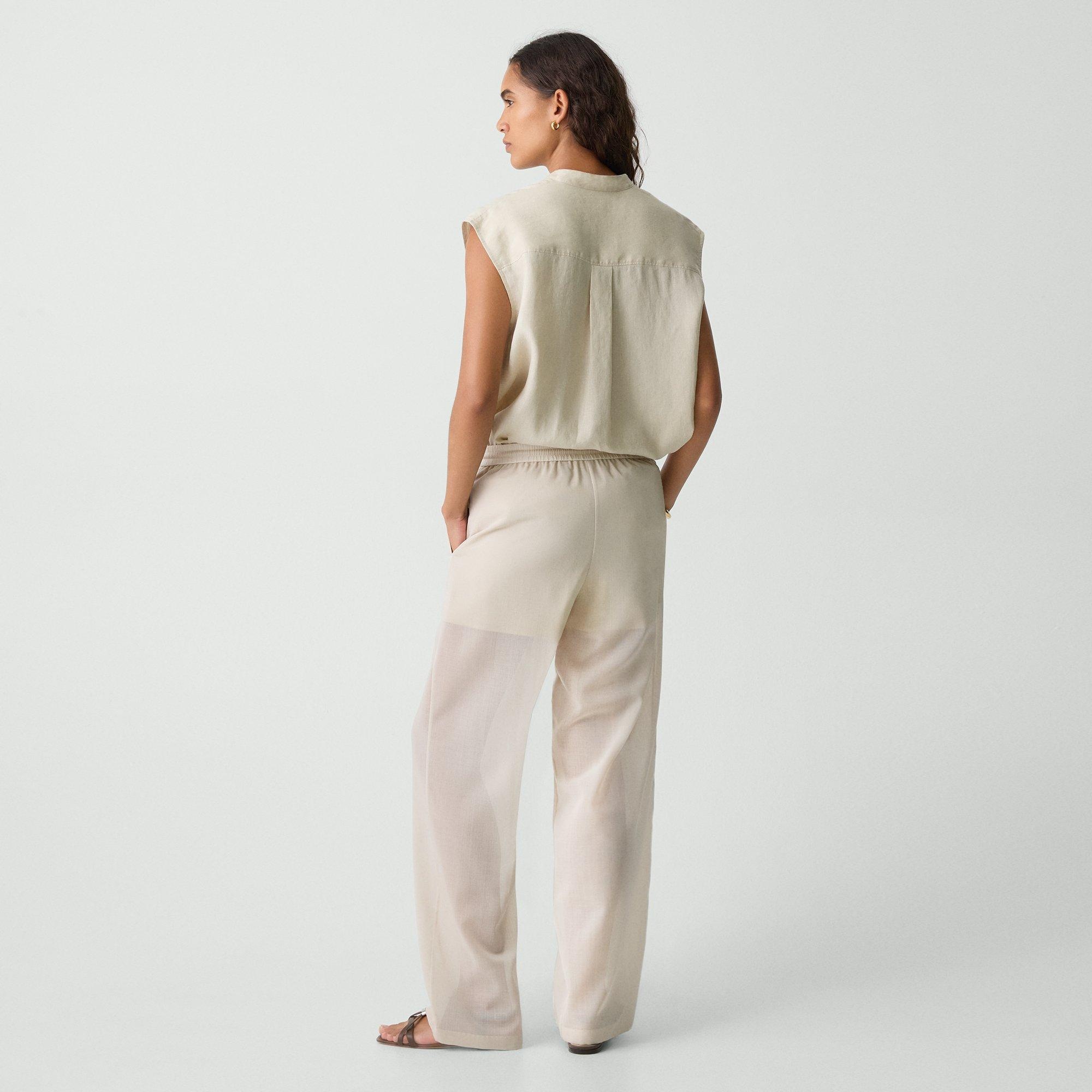 Drawcord Pull-On Pant in Lightweight Wool - 4