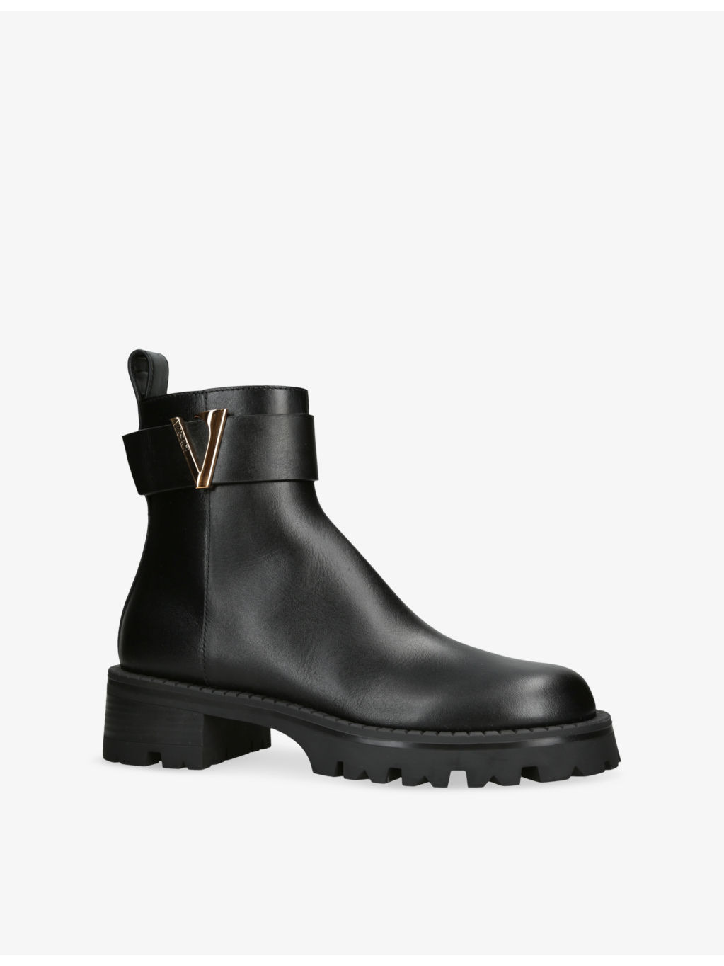 Logo-Embellished Leather Heeled Ankle Boots - 3