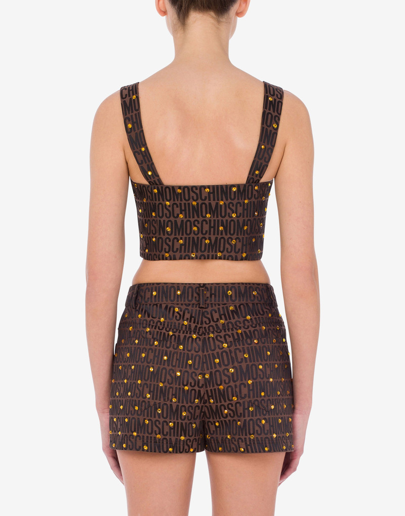 ALLOVER LOGO BRALETTE WITH RHINESTONES 3