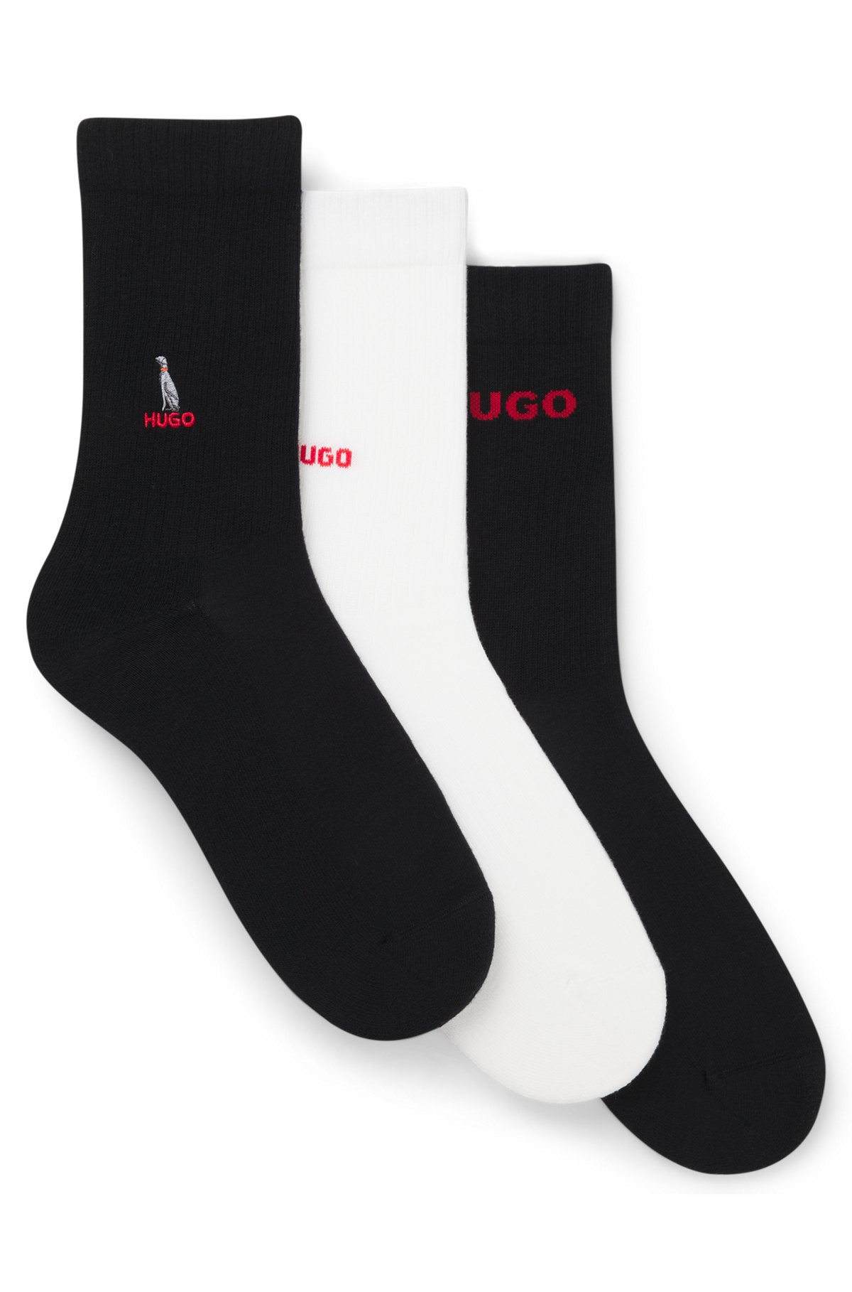 THREE-PACK OF SHORT SOCKS WITH EMBROIDERED DETAILING - 1