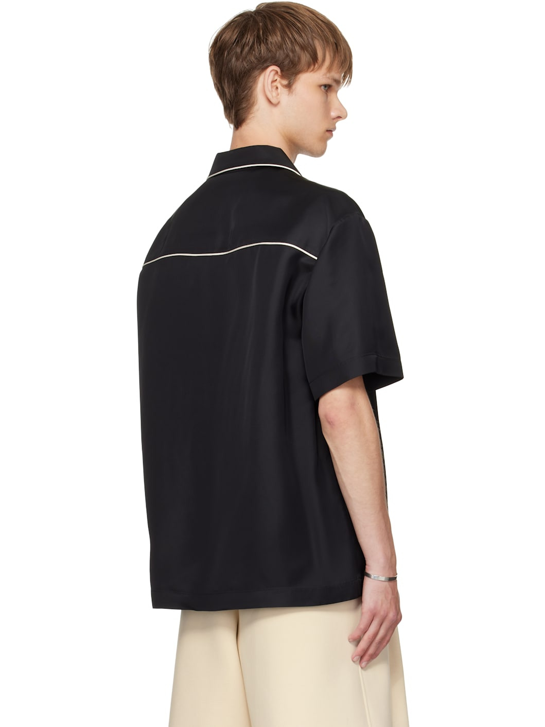 Black Fluid Viscose Shirt - 3