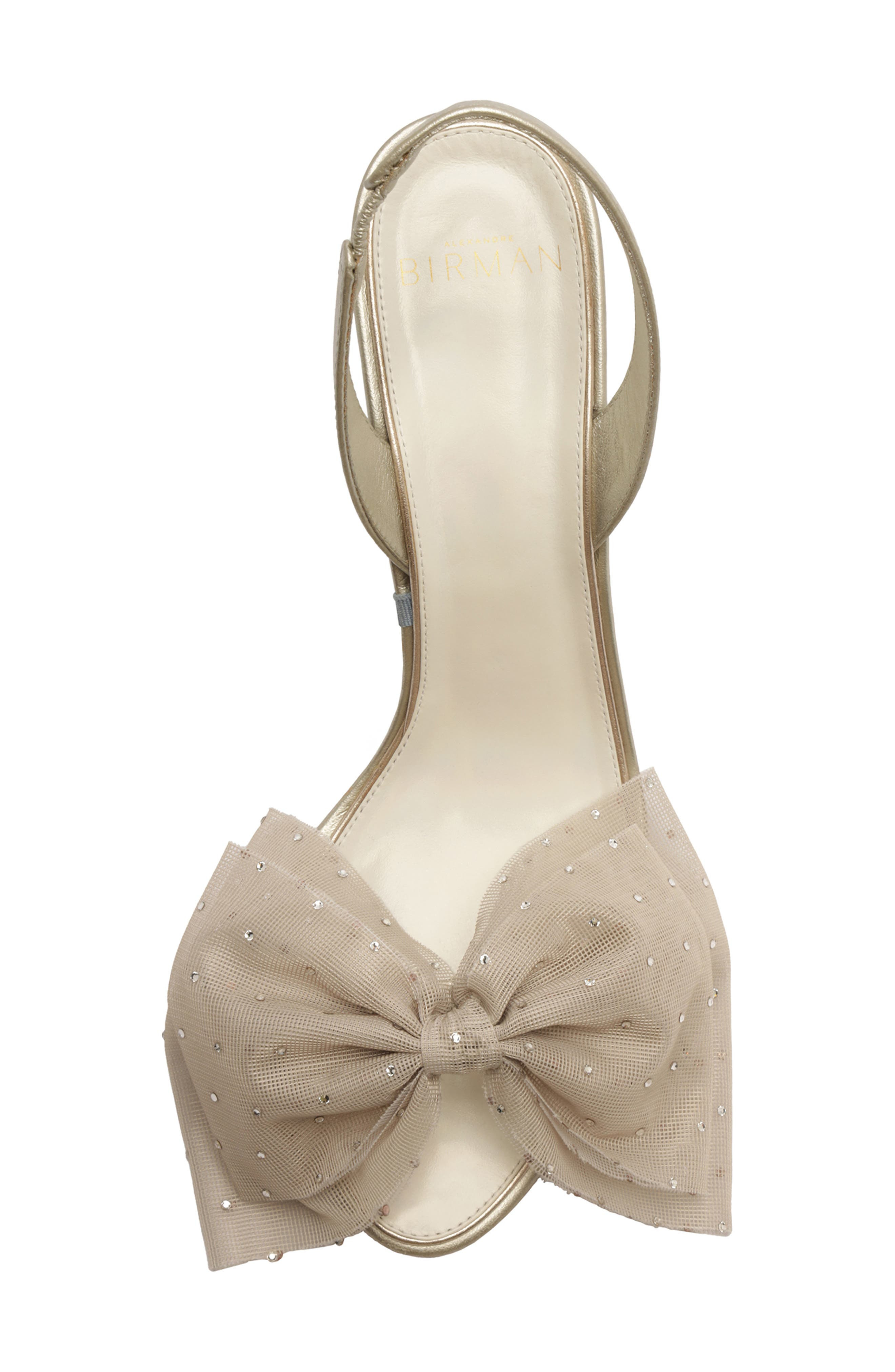 Alexandre Birman Isabelle Crystal Embellished Bow Slingback Sandal in Brut at Nordstrom - 5