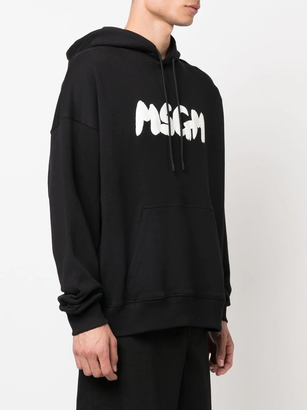 logo-print cotton hoodie - 3