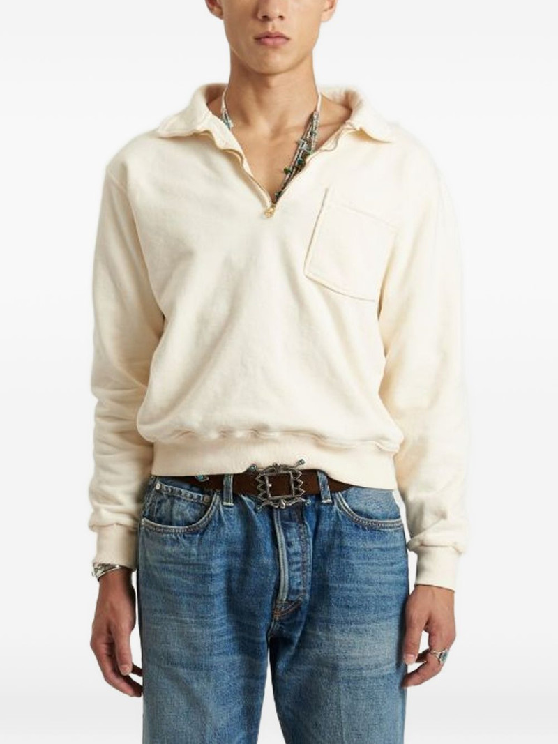 FORTELA Yalep zip-collar pocket sweatshirt outlook