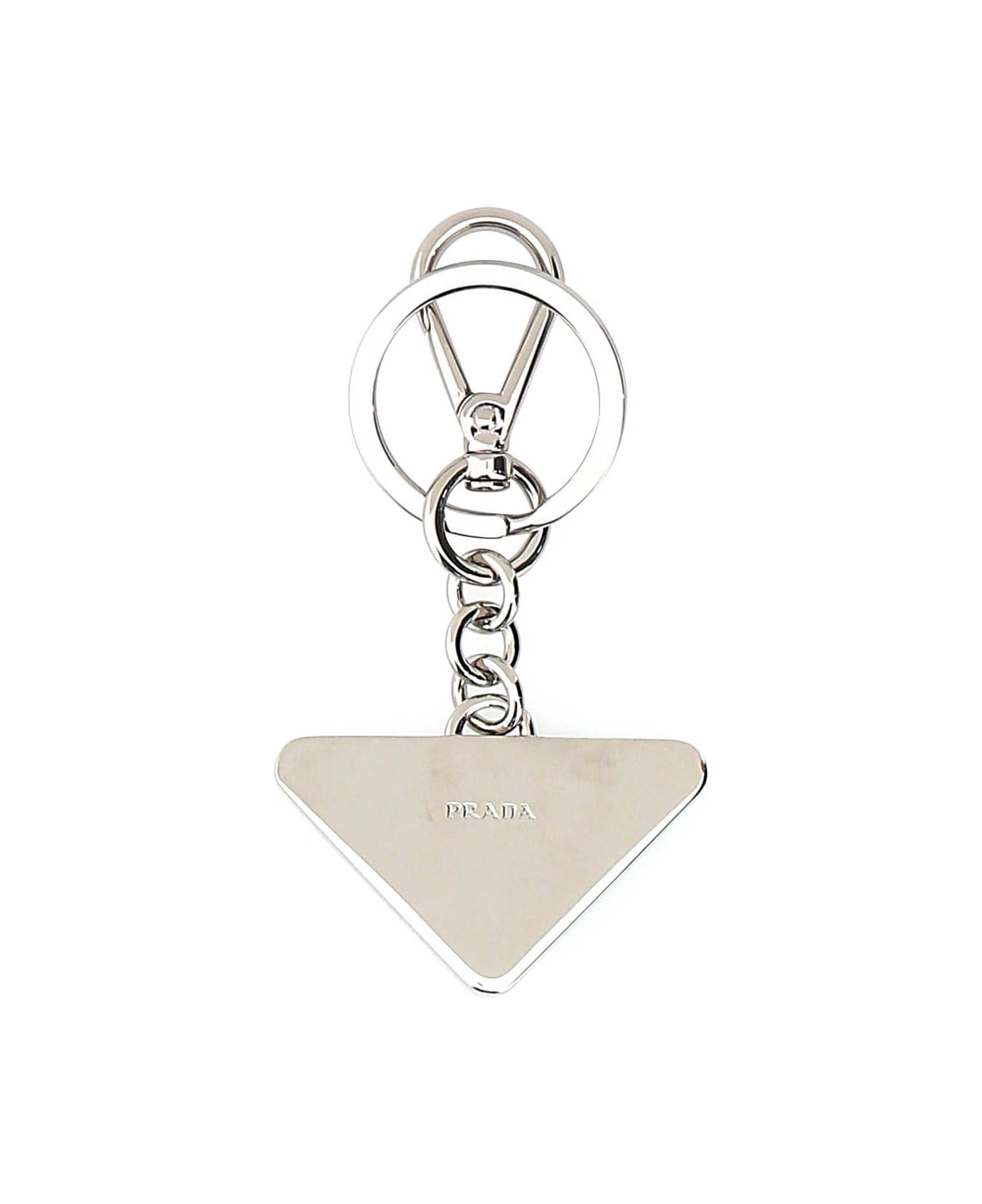 Two-tone Leather And Metal Keychain - 2