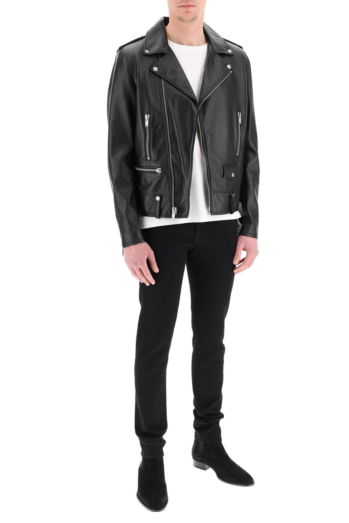 LEATHER BIKER JACKET - 2