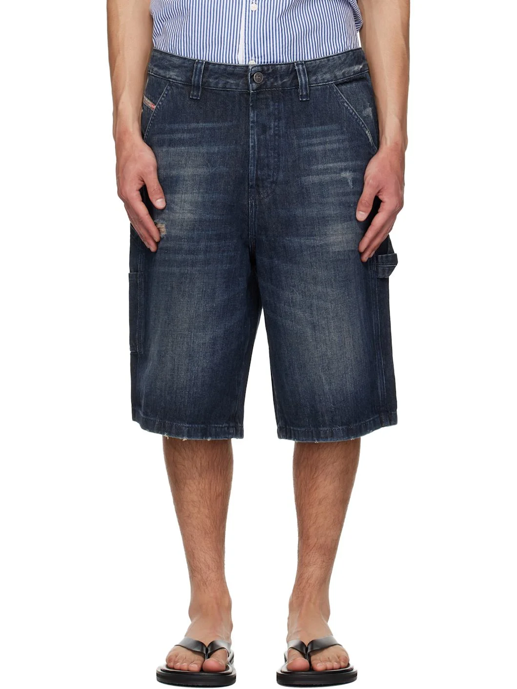 Blue D-Livery-W-Short Denim Shorts - 1