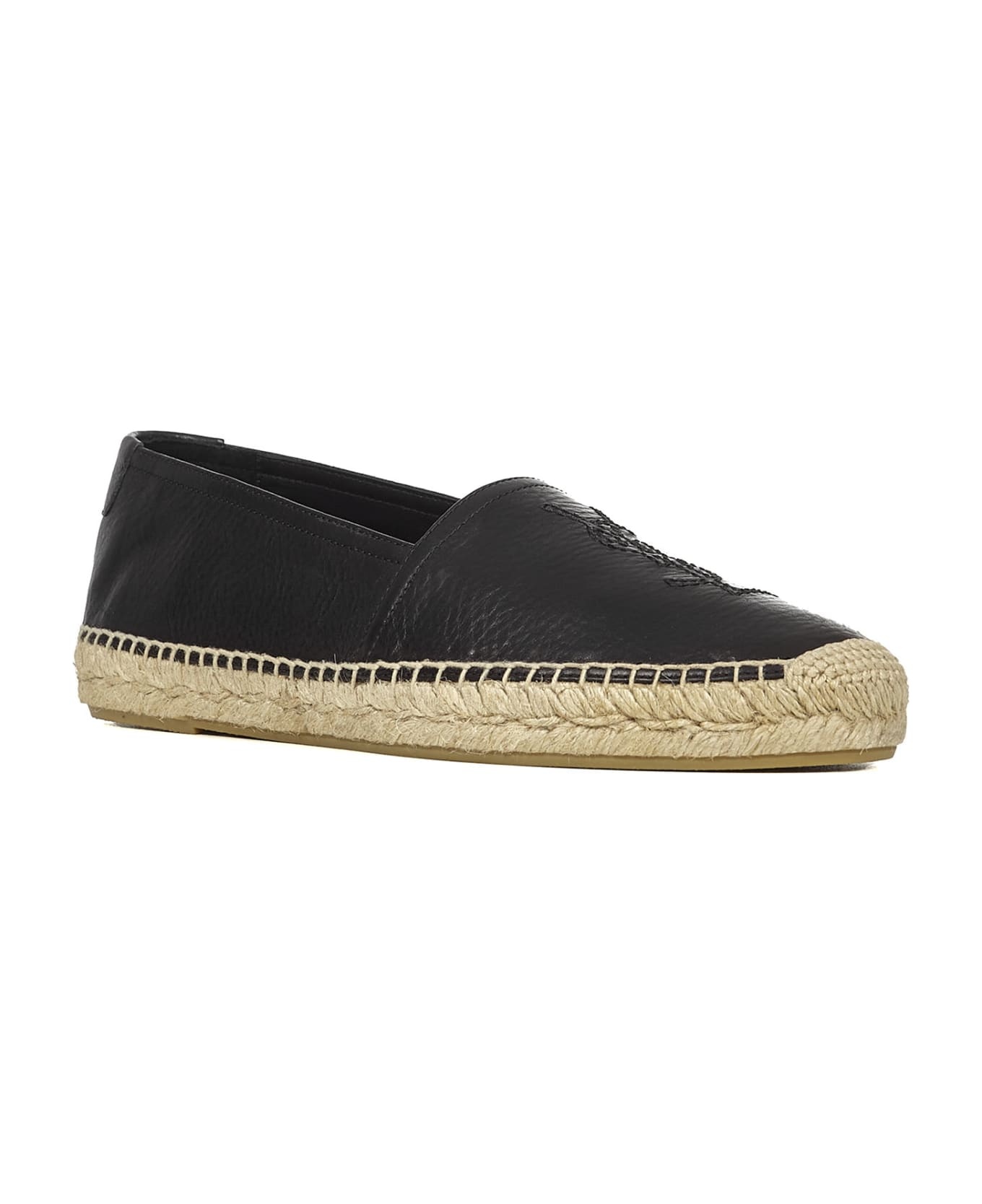 Leather Espadrilles With Embroidered Monogram - 2