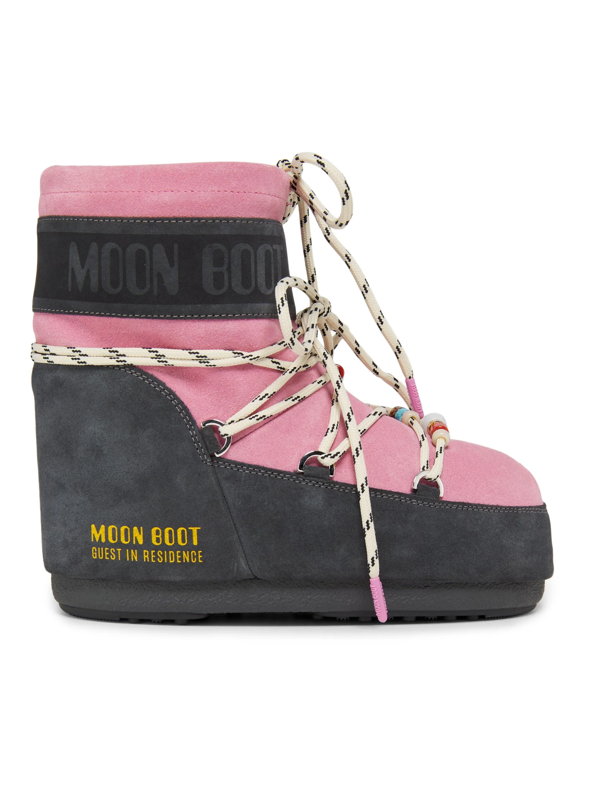 Women's MB x Guest In Residence Icon Low Bead-Embellished Suede Boots - Grey Rose - 1