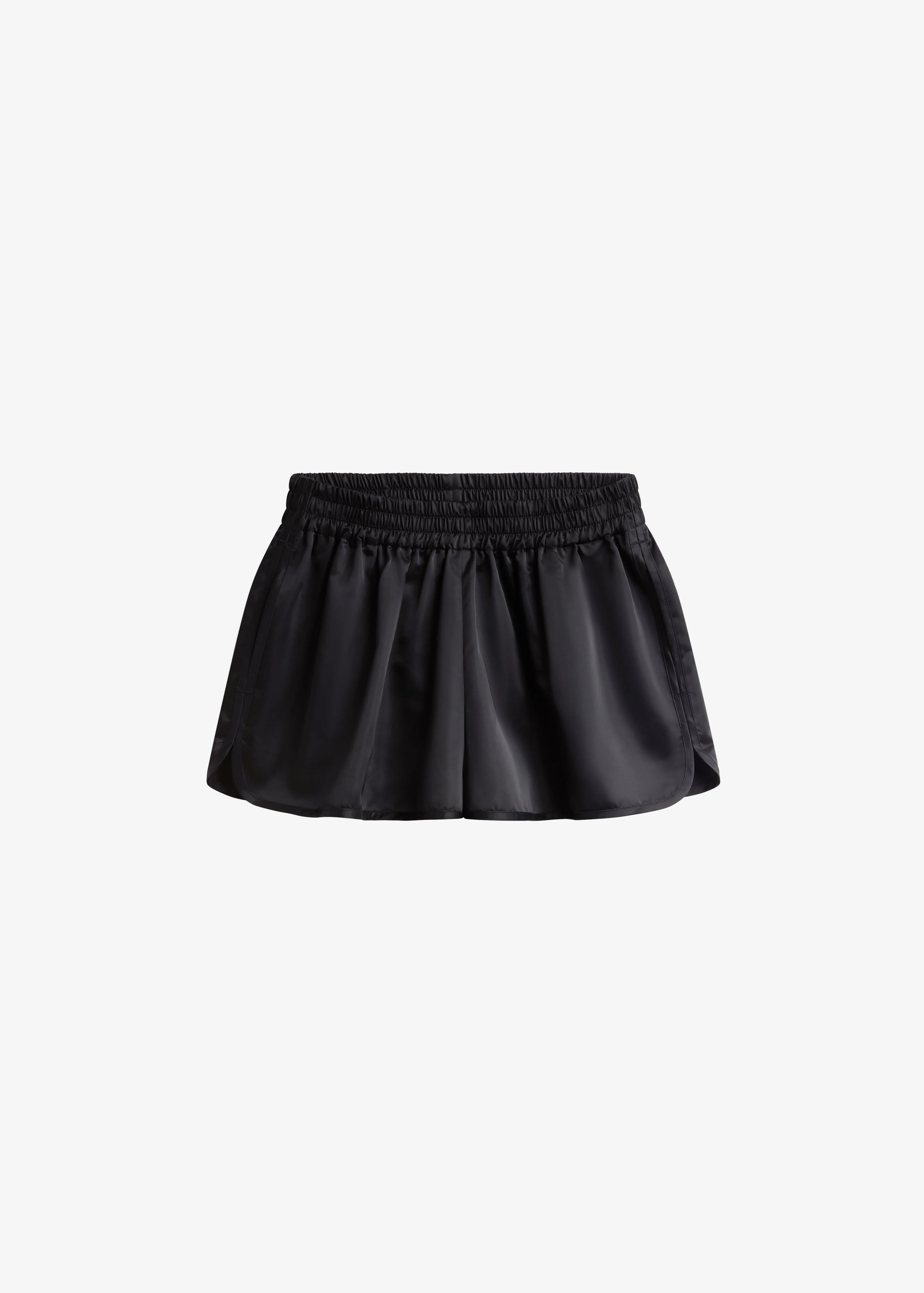 Zafra Satin Mini Shorts - Black - 1
