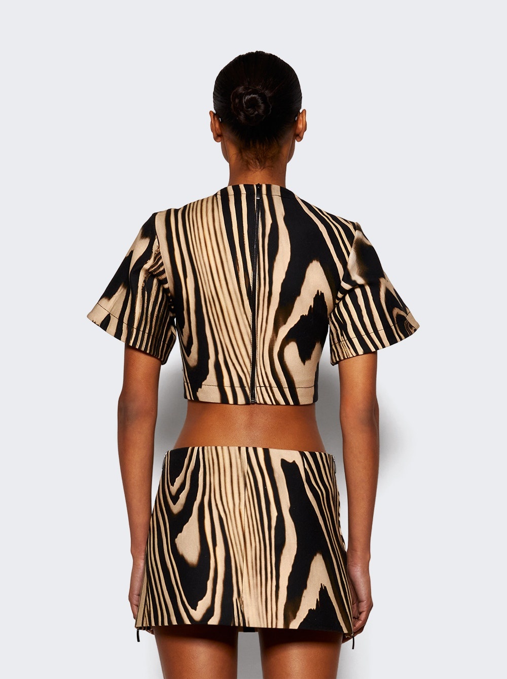 Zebra Print Crop Top Beige And Black - 4