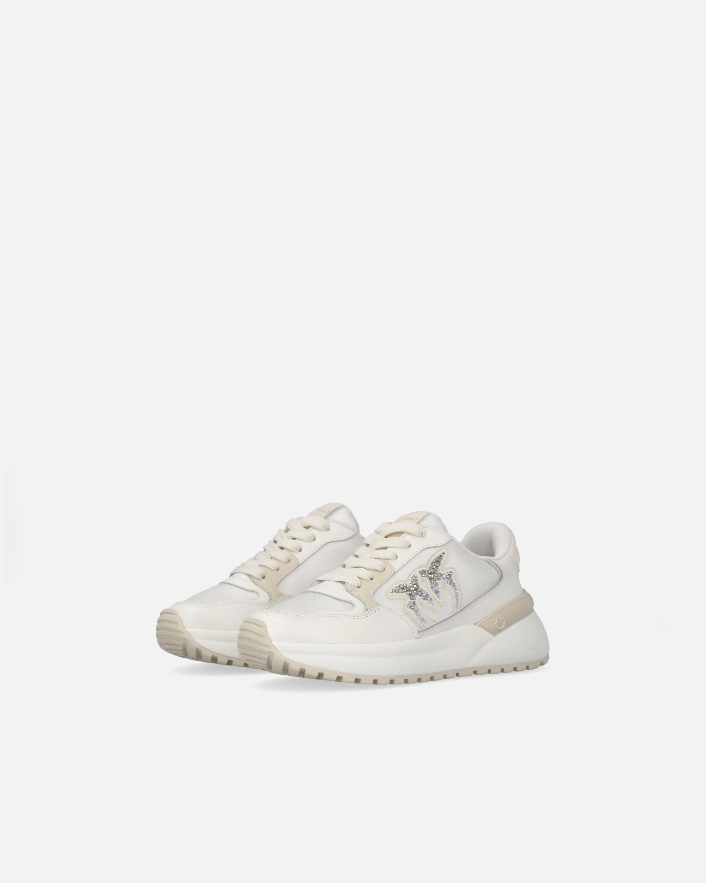 CHUNKY SNEAKERS WITH SATIN AND RHINESTONES - 6