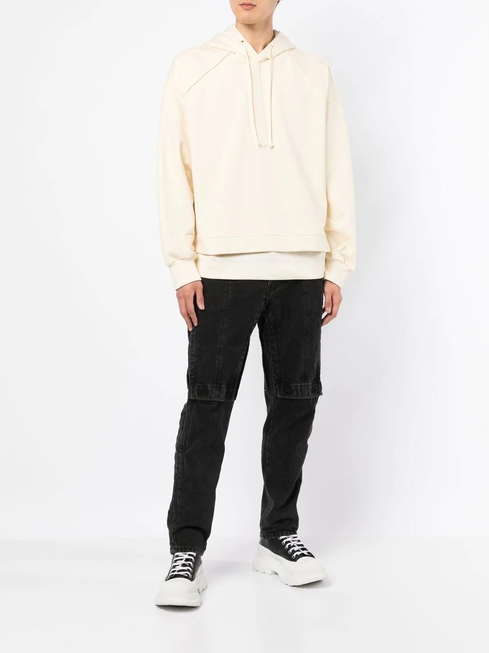 cropped layered hoodie - 4