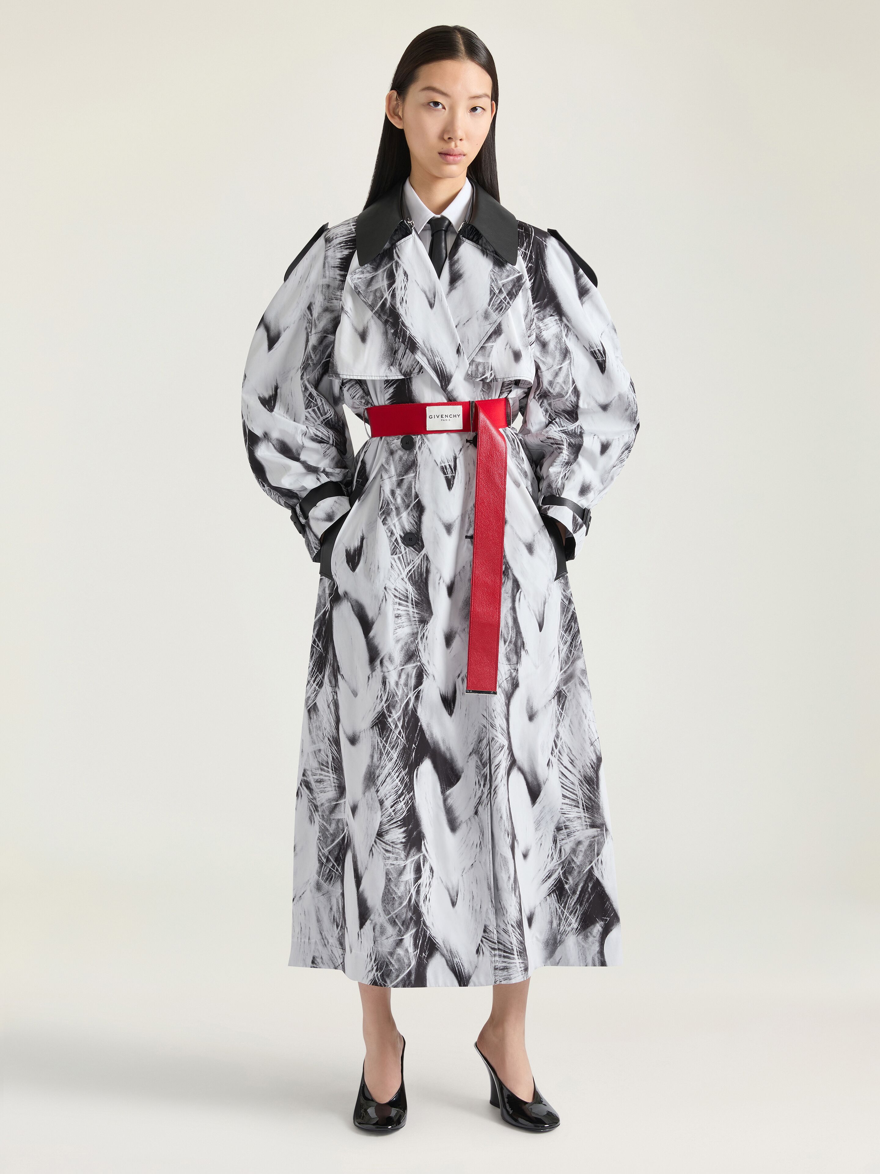 TRENCH-COAT IN TAFFETAS WITH HAIR PRINT - 2