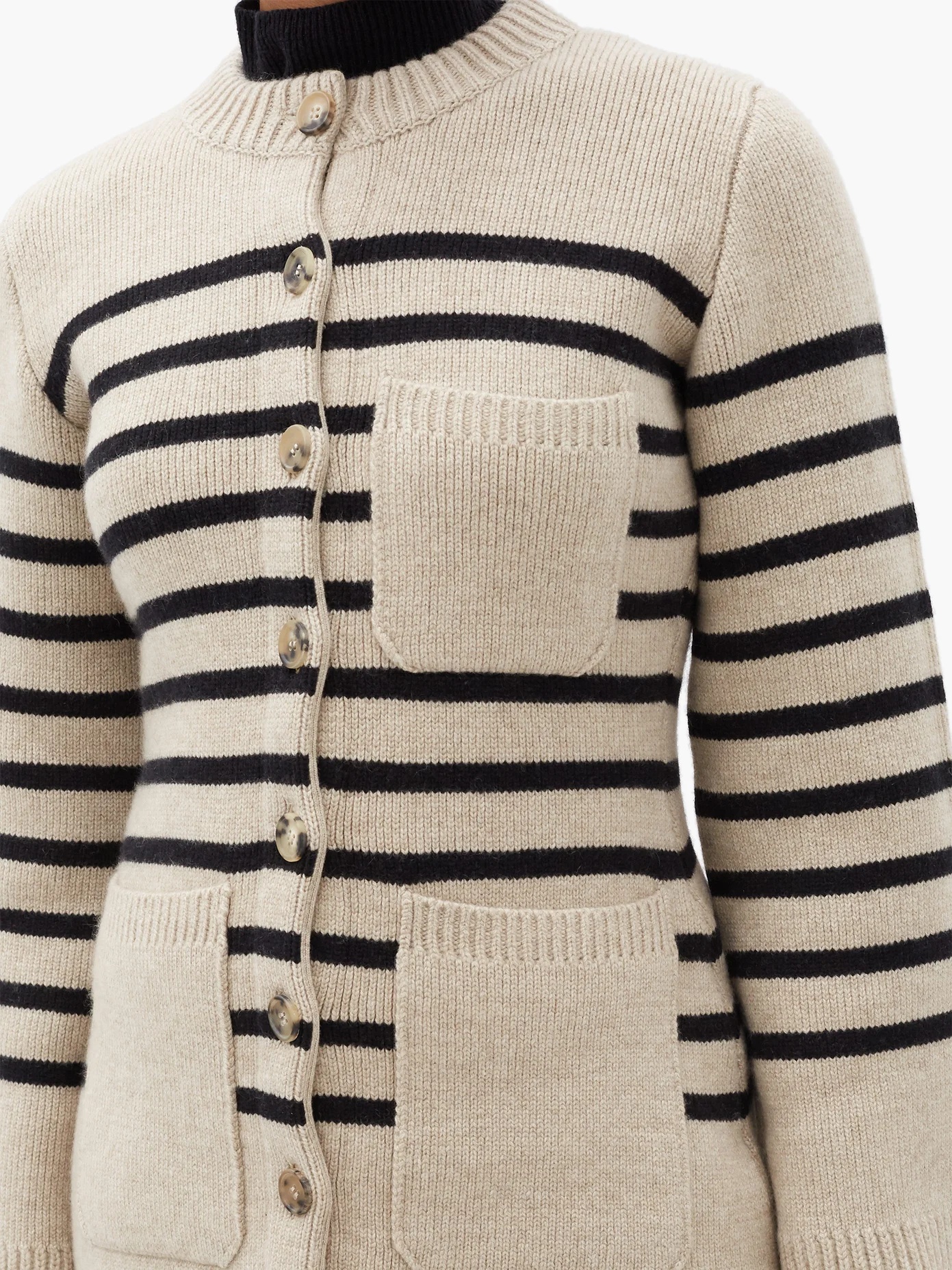 Suzette striped cashmere-blend cardigan - 3