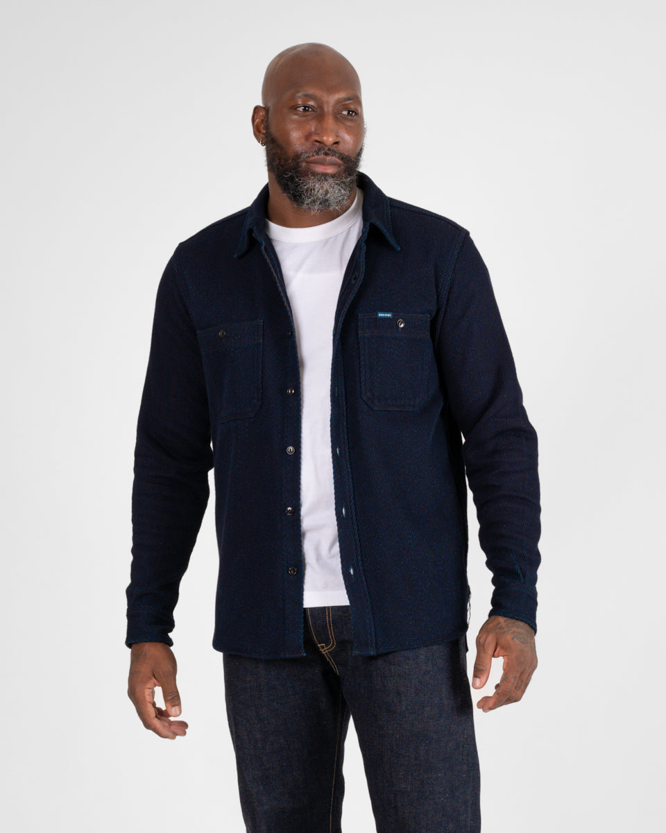 IHSH-288-IND 14oz Kersey Work Shirt - Indigo - 3