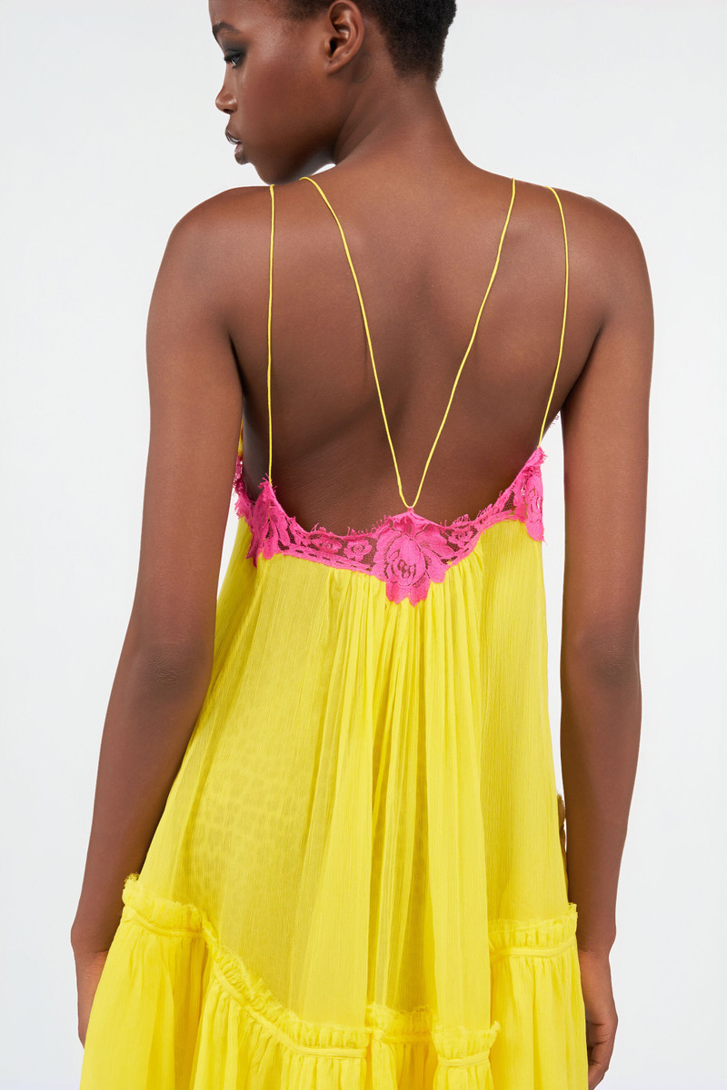 Chiffon Dress with Lace Detail 7