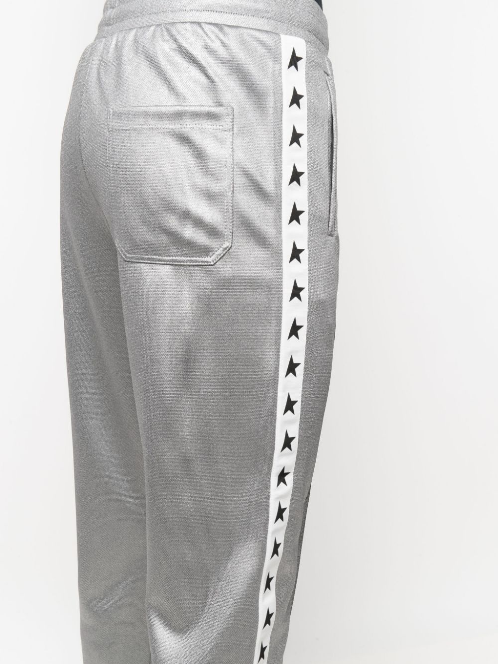 metallic star-stripe track pants - 5