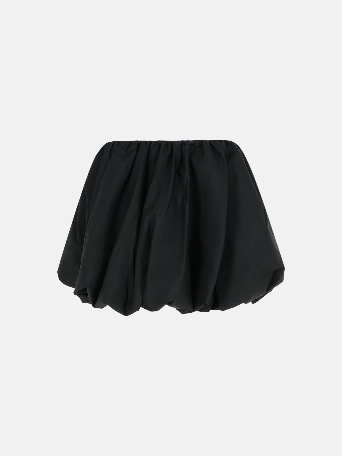 'BALLOON' BLACK COTTON MINISKIRT - 1