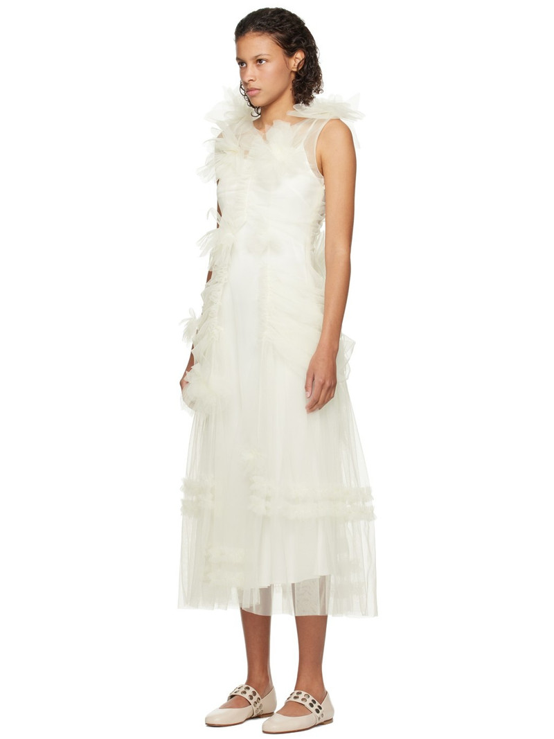 Molly Goddard SSENSE Exclusive Off-White Jaya Midi Dress outlook