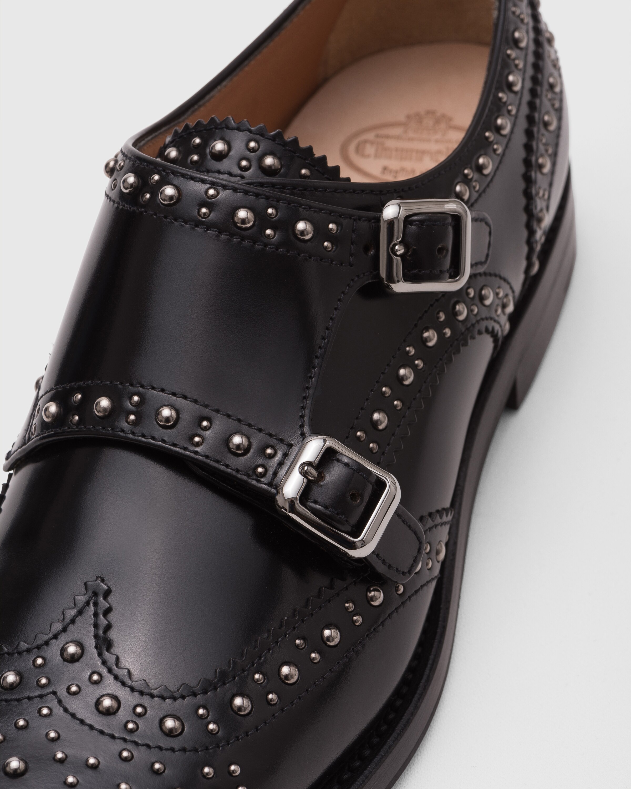 Polished Binder Monk Brogue with Studs - 3