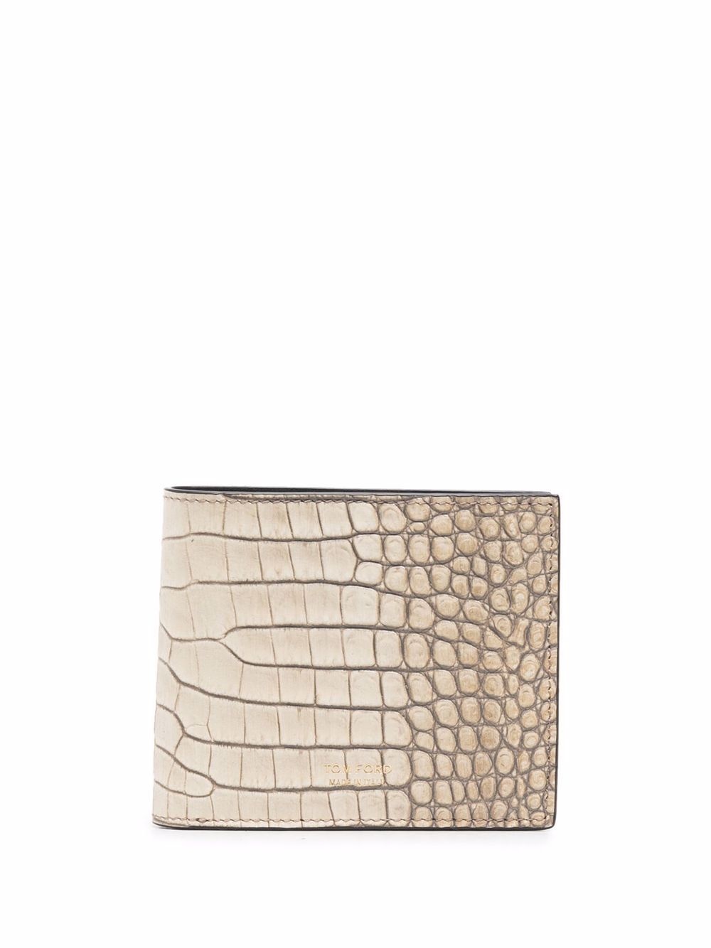 crocodile-effect leather cardholder - 1