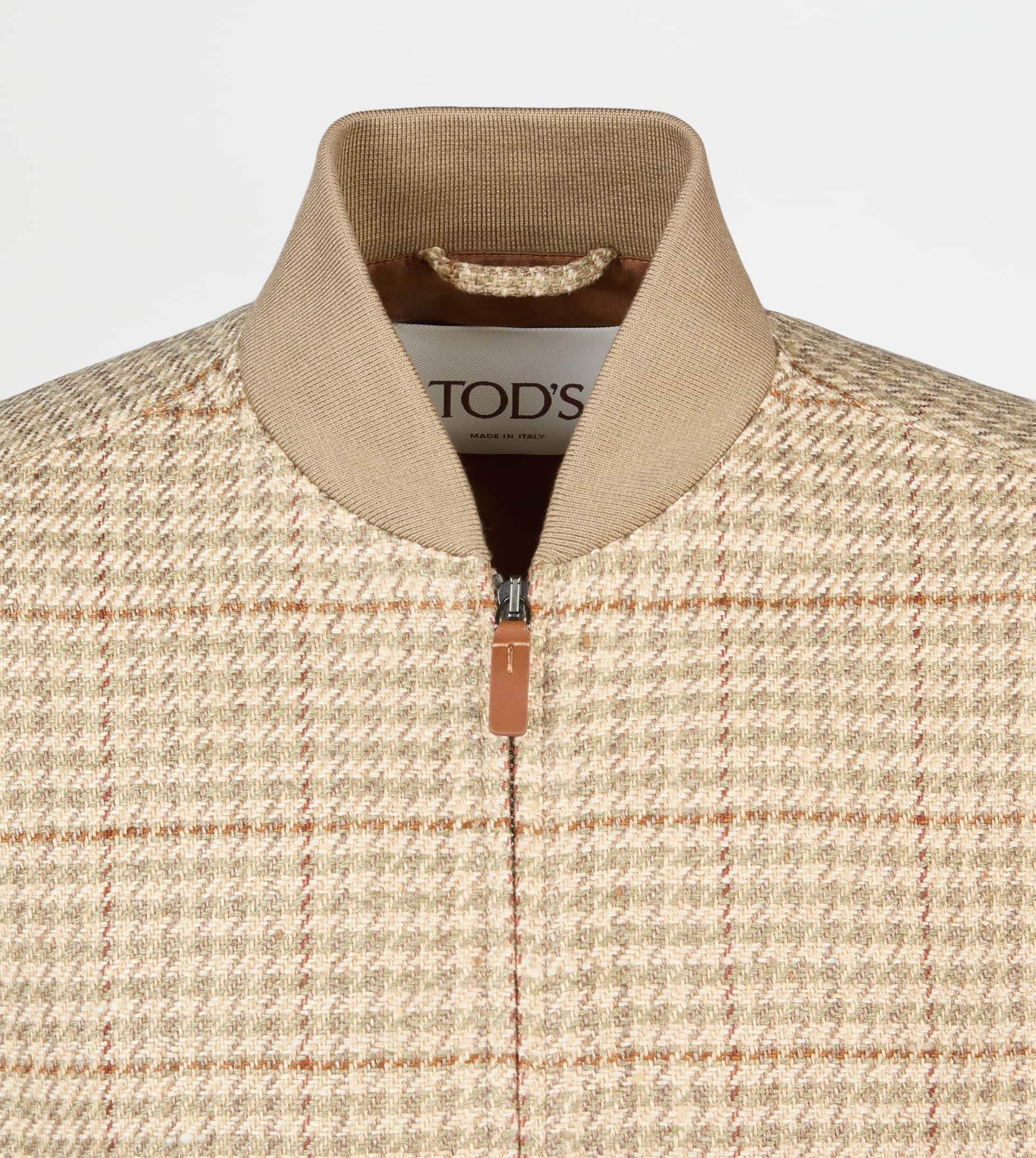 BOMBER JACKET IN SILK BLEND - BEIGE - 2