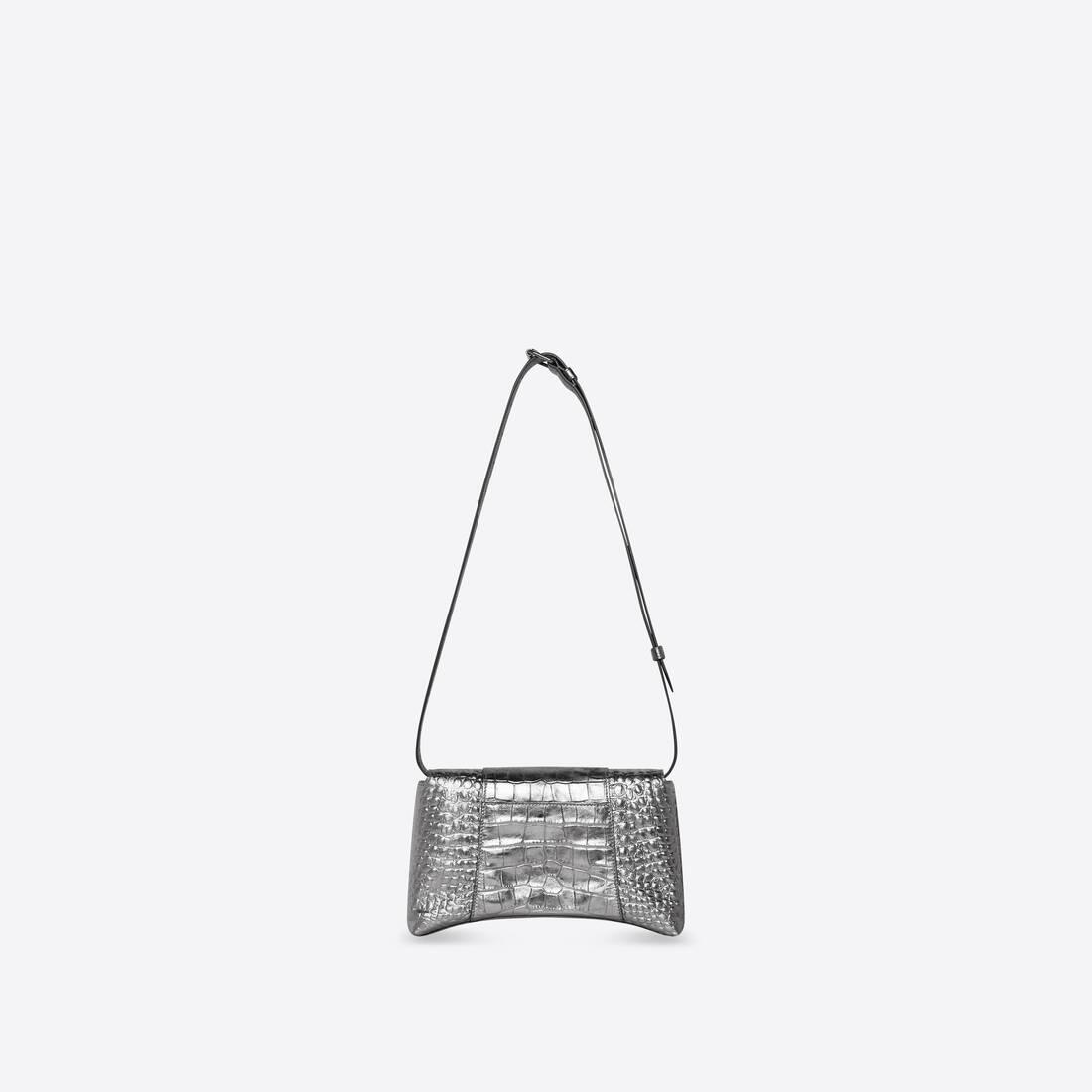 Women's Downtown Xs Shoulder Bag Metallized Crocodile Embossed in Silver - 2