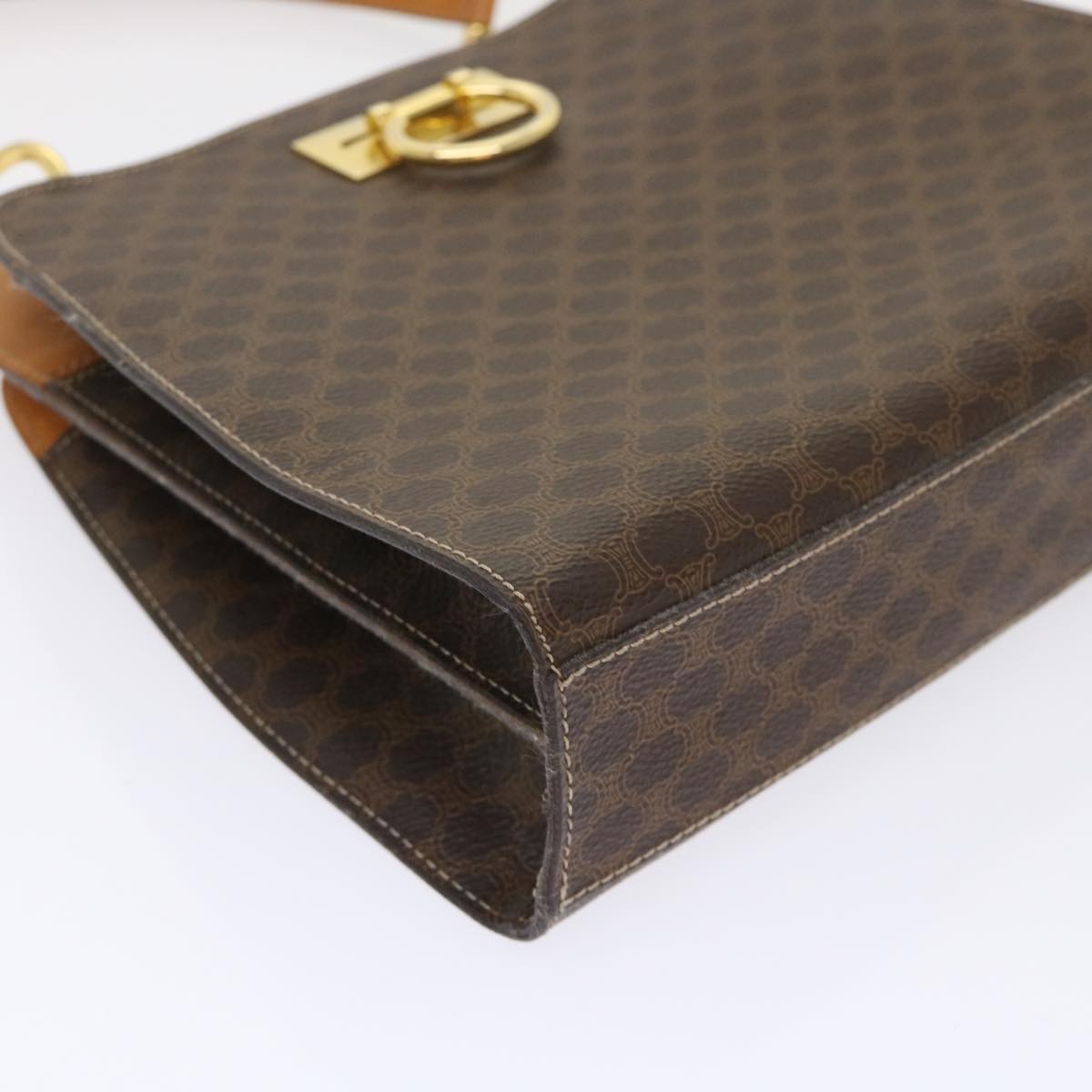 CELINE Macadam Canvas Hand Bag Pvc Leather Brown - 16