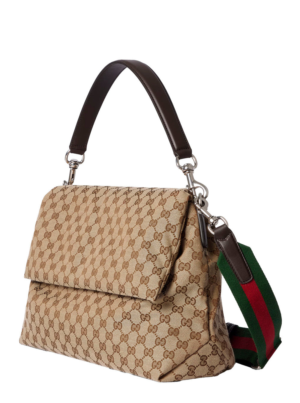 Gucci Men Beige Shoulder Bag With Shoulder Strap With Web Motif And Logo Lettering On The Rear In Gg - 2