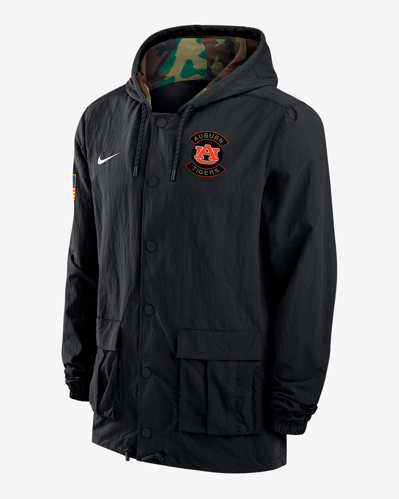 Auburn Men's Nike Full-Snap Hooded Military Jacket 1