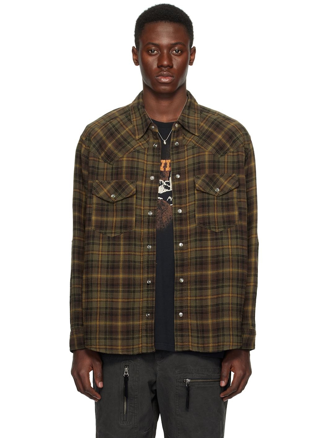 Khaki & Brown Panema Shirt - 1