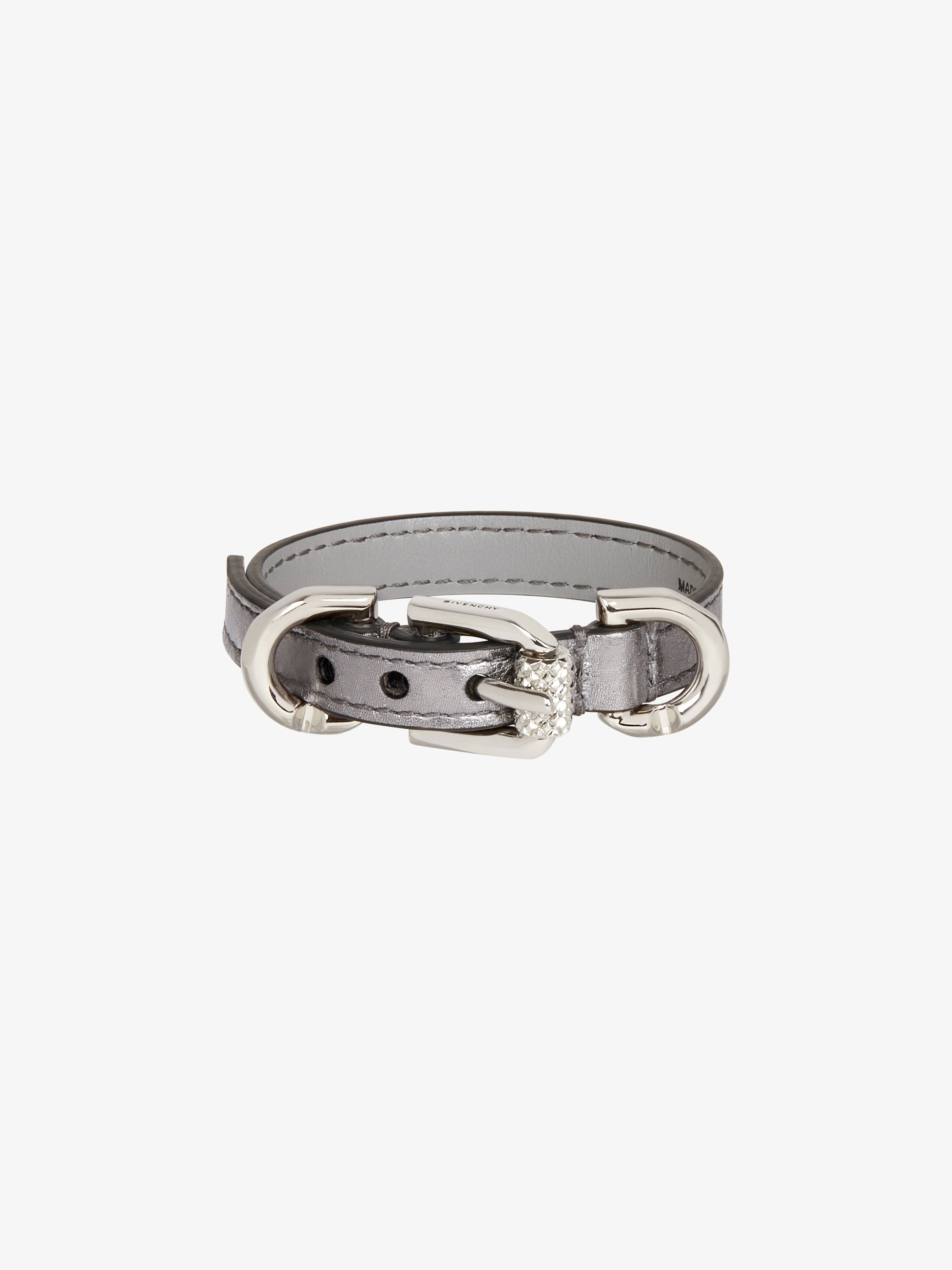 VOYOU BRACELET IN LAMINATED LEATHER AND METAL - 1