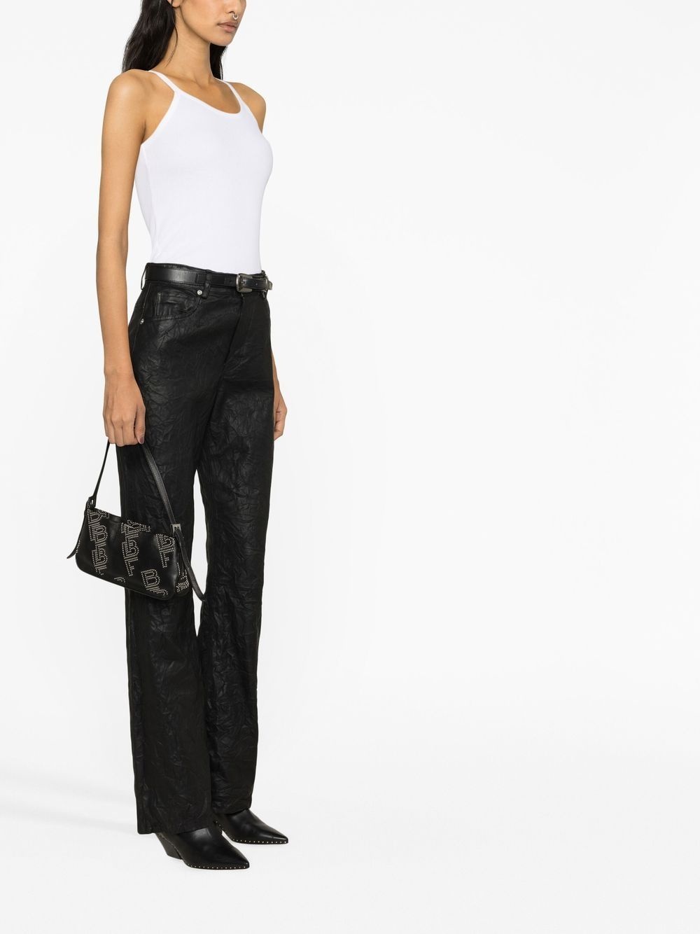 Evy crinkled leather trousers - 4