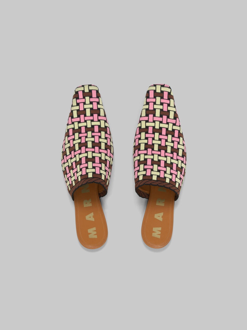 LIGHT YELLOW BROWN AND PINK JACQUARD MULE - 4