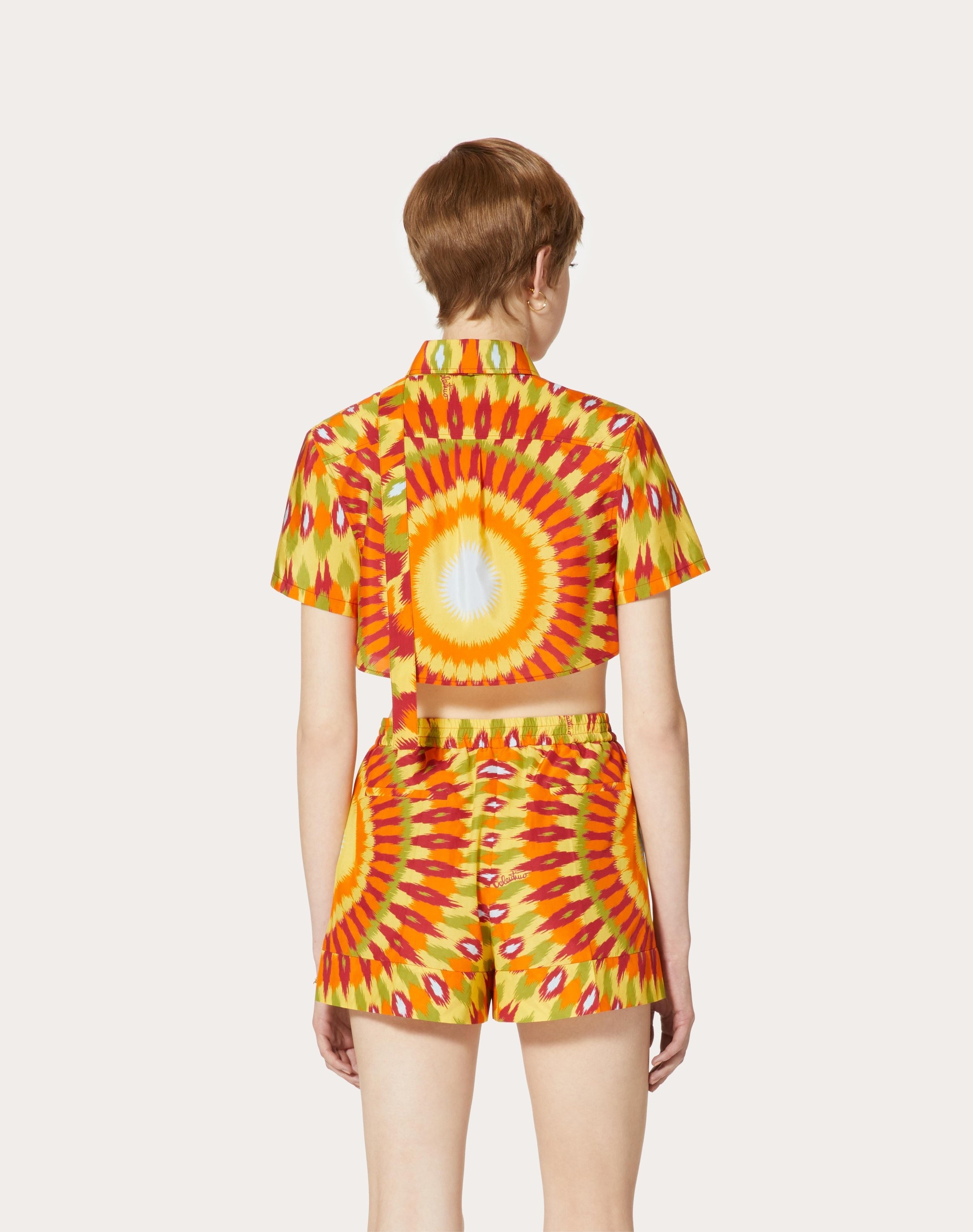 POPLIN SHIRT WITH ROUND RAIN PRINT - 4
