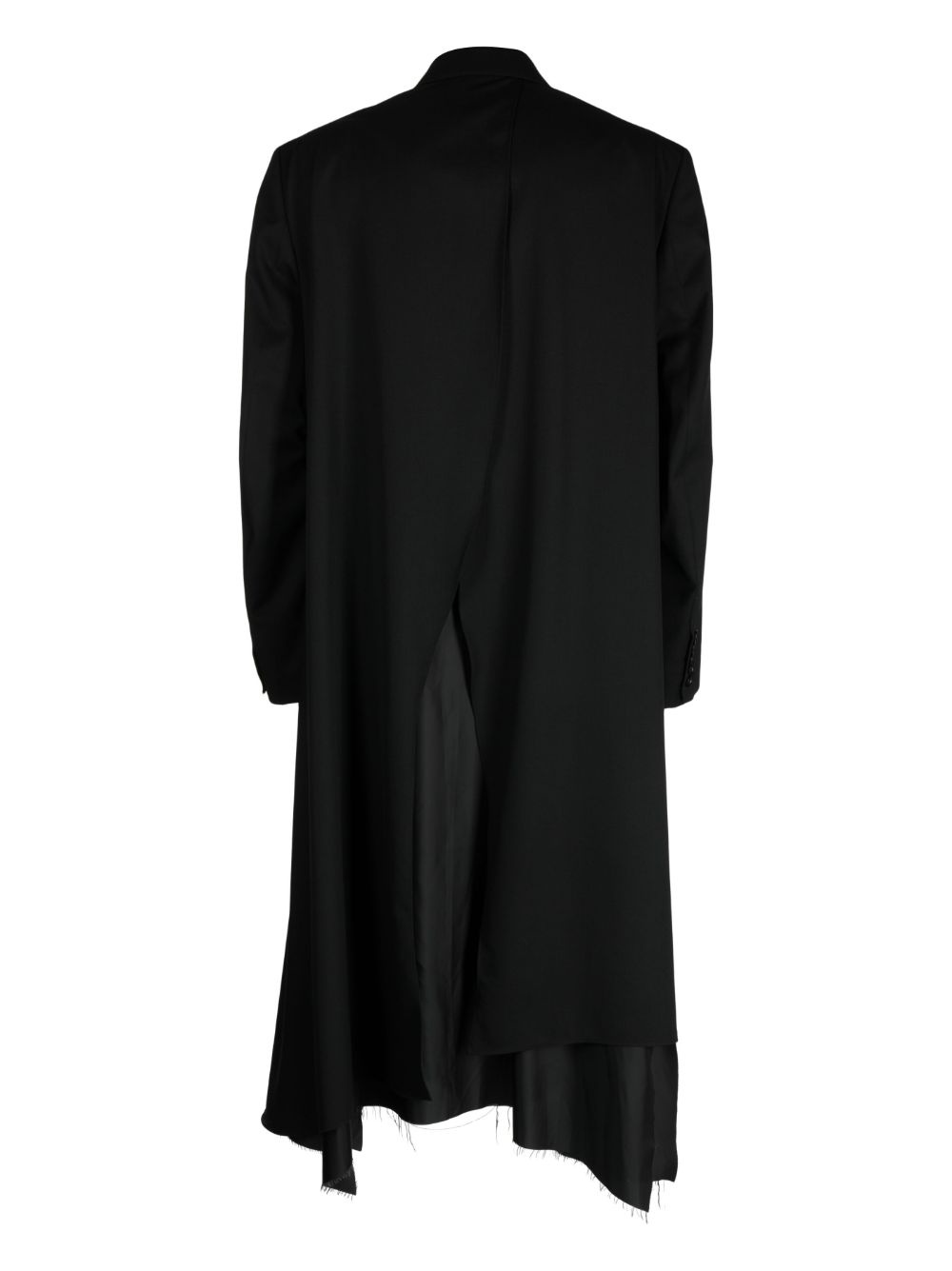 asymmetric single-breasted wool coat - 2