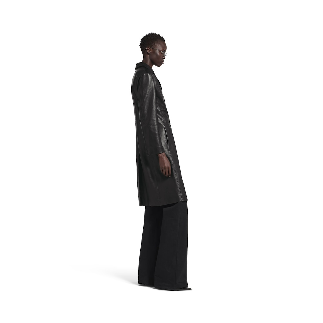Women's Fitted Coat in Black - 3
