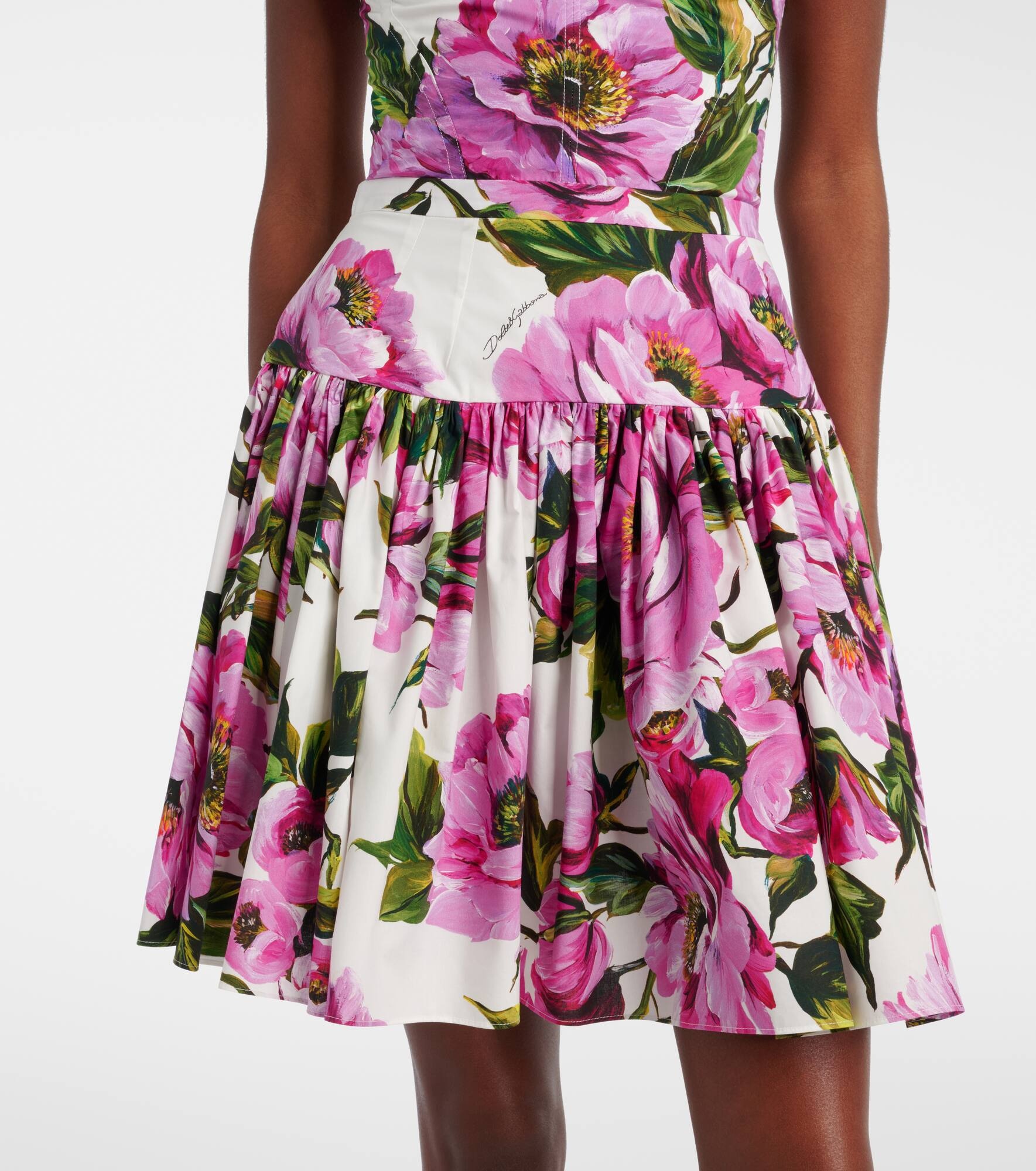 Floral cotton miniskirt - 4