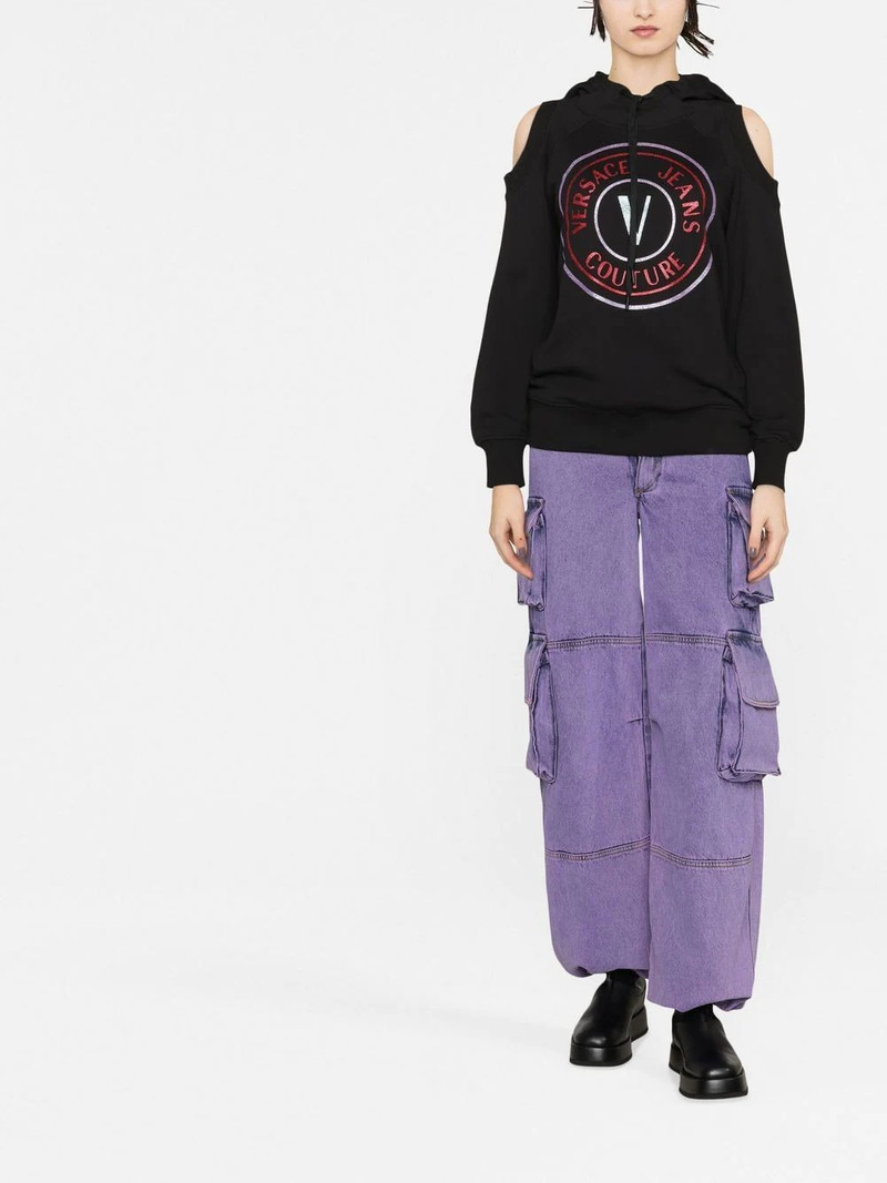 VERSACE JEANS COUTURE logo-print cotton hoodie outlook
