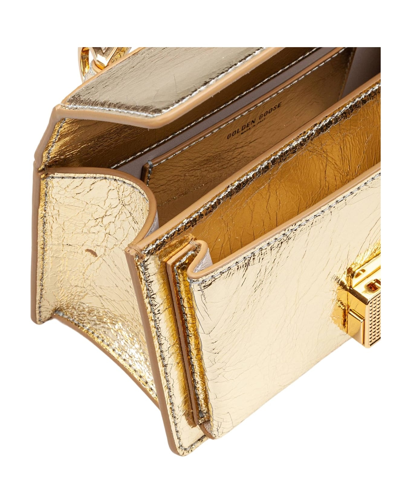 Golden Goose Venezia Small Handbag In Gold Color Leather - 4