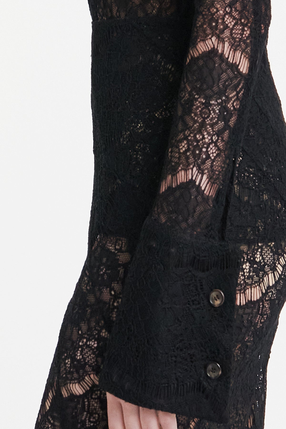 FITTED LACE SHIRT BLACK - 8