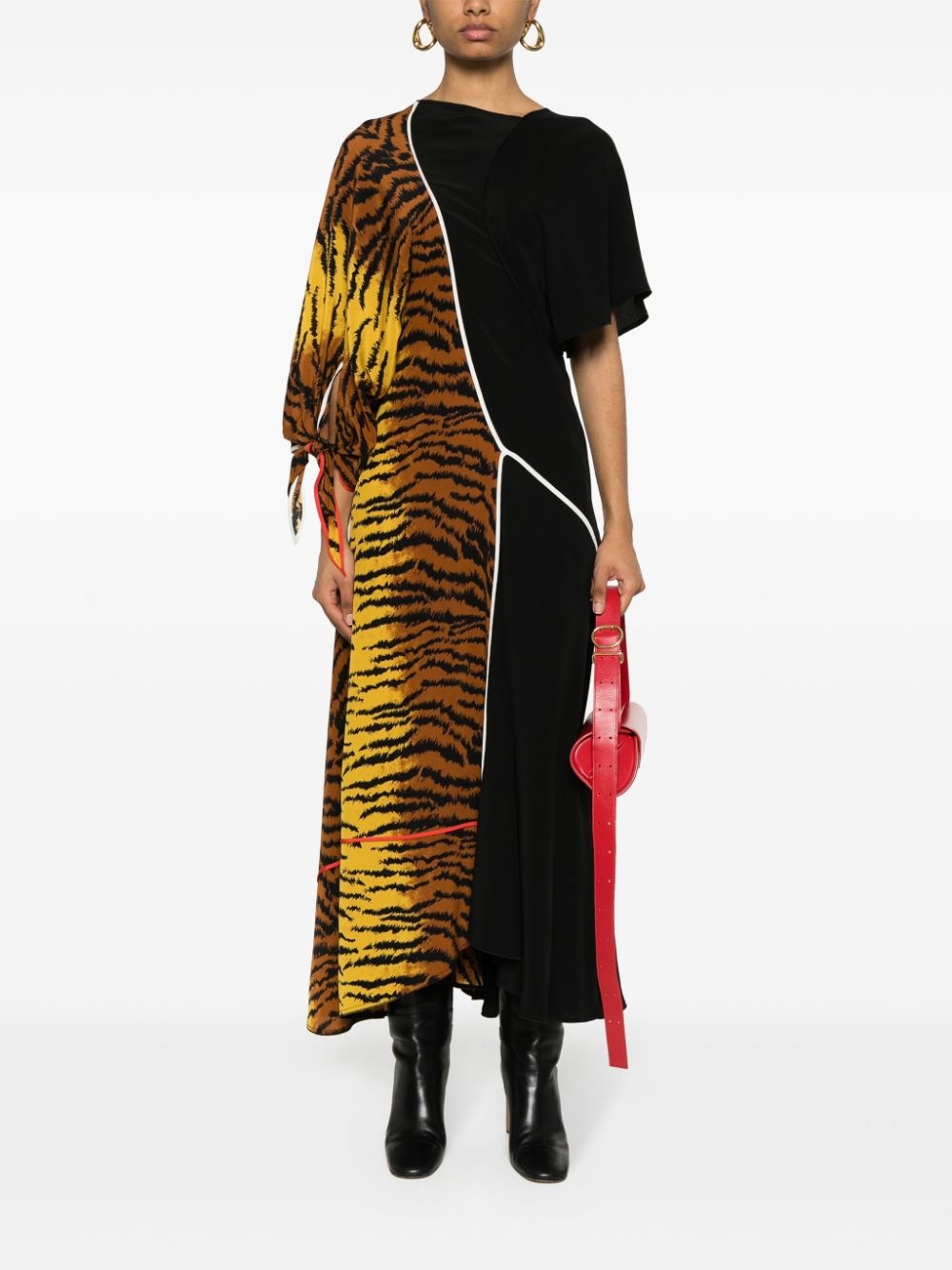 tiger-print long dress - 2