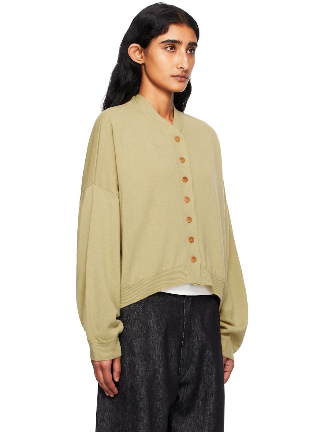 Yellow Merino Wool Cardigan - 2
